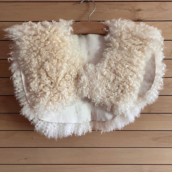 Accessories - Ethical Genuine Curly Shearling Cream Shawl